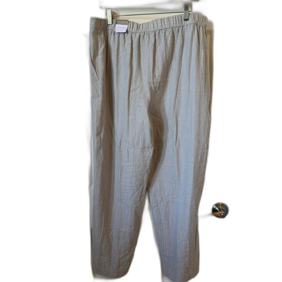 Chico's NEW Pants 2.5 Elasticized Waist Silver Pinstripe (Women's 14) - Picture 6 of 10